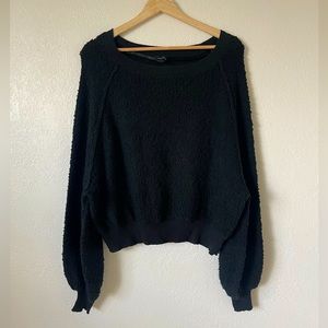 Rue 21 Black Bubble Sleeve Teddy Sweater